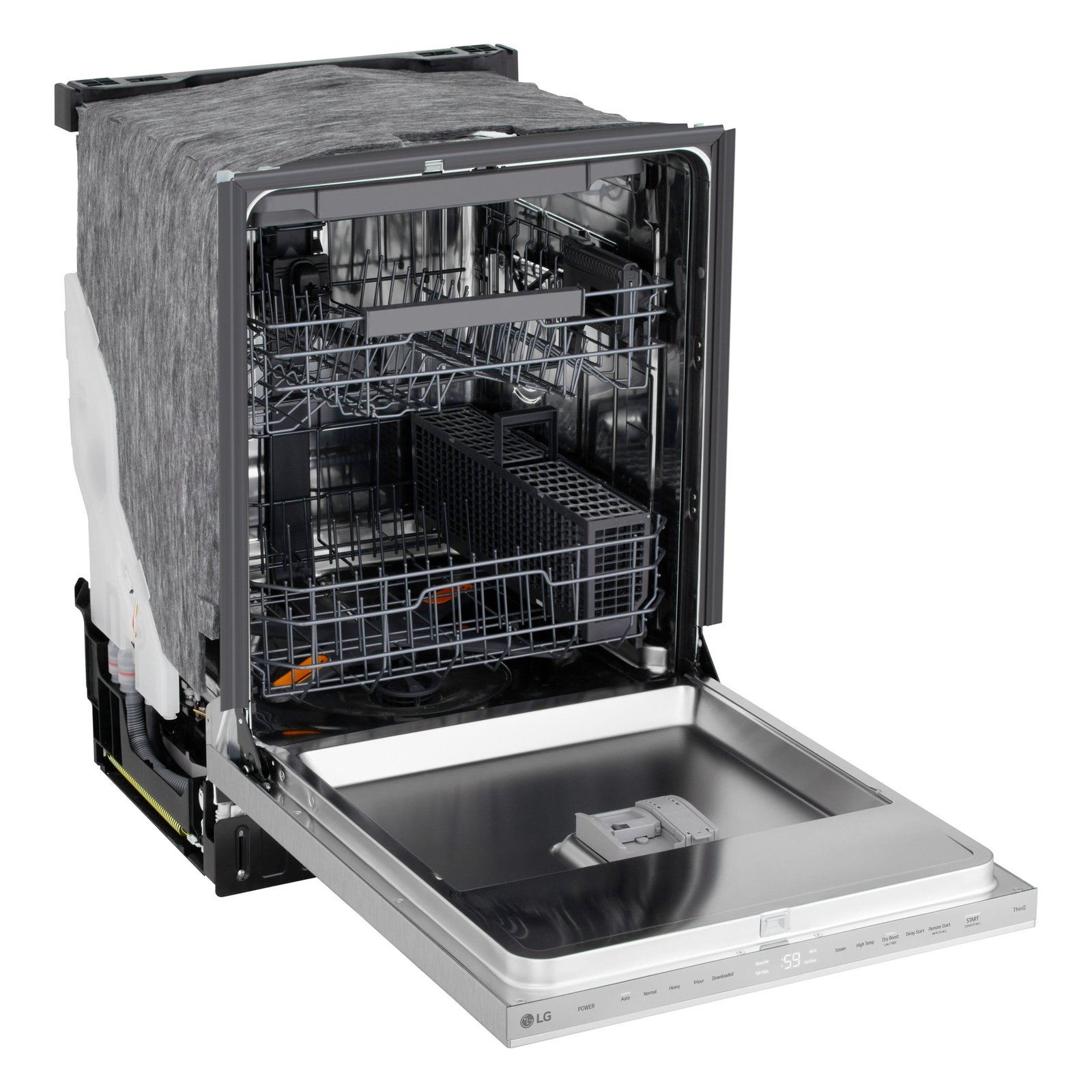 LG - FlushFit 24-in Top Control Smart Built-In Stainless Steel Tub Dishwasher with 3rd Rack, 1-Hour Wash and Dry, 46dBA - Stainless Steel - Image 2