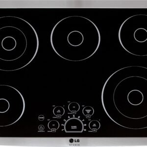 LG - STUDIO 30-in Wide Built-In Electric Cooktop with 5 Elements and Warming Zone - Stainless Steel