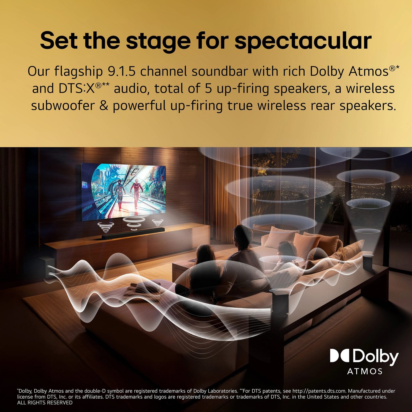 LG - 9.1.5-Channel S95TR Home Theater Soundbar with Wireless Subwoofer and Rear Speakers, Dolby Atmos, WOW Orchestra - Black - Image 4