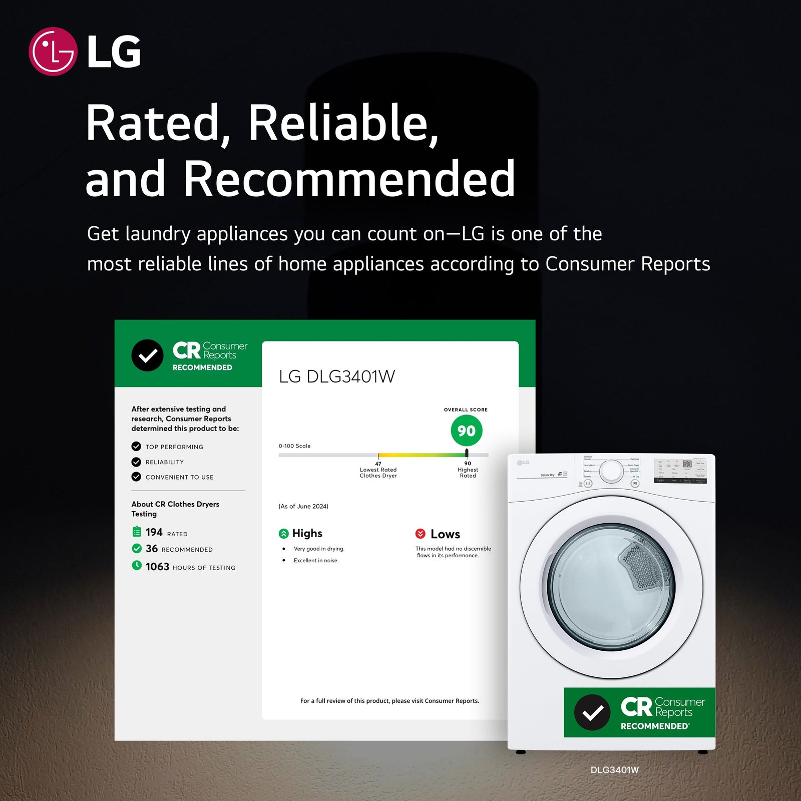 LG - 7.4 Cu. Ft. Stackable Gas Dryer with Wrinkle Care - White - Image 5