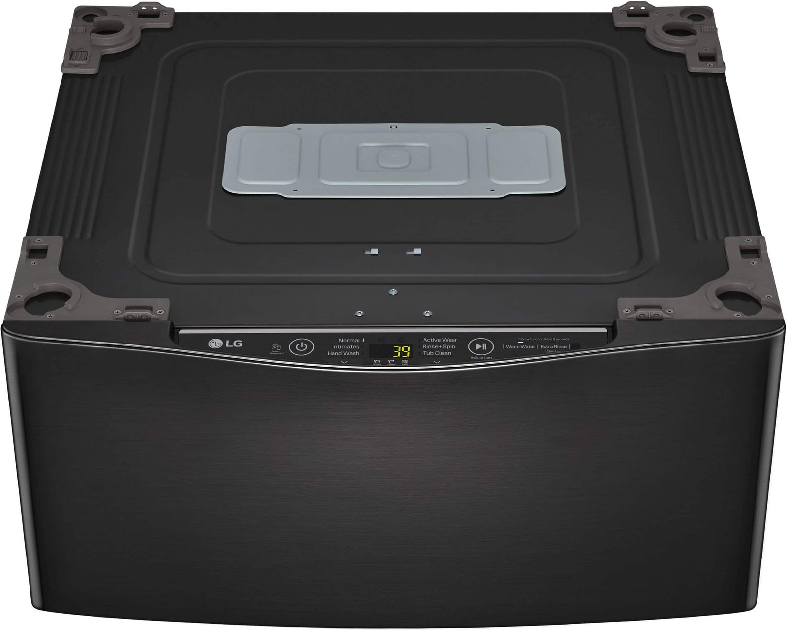 LG - SideKick 1.0 Cu. Ft. High-Efficiency Pedestal Washer with 3-Motion Technology - Black Steel
