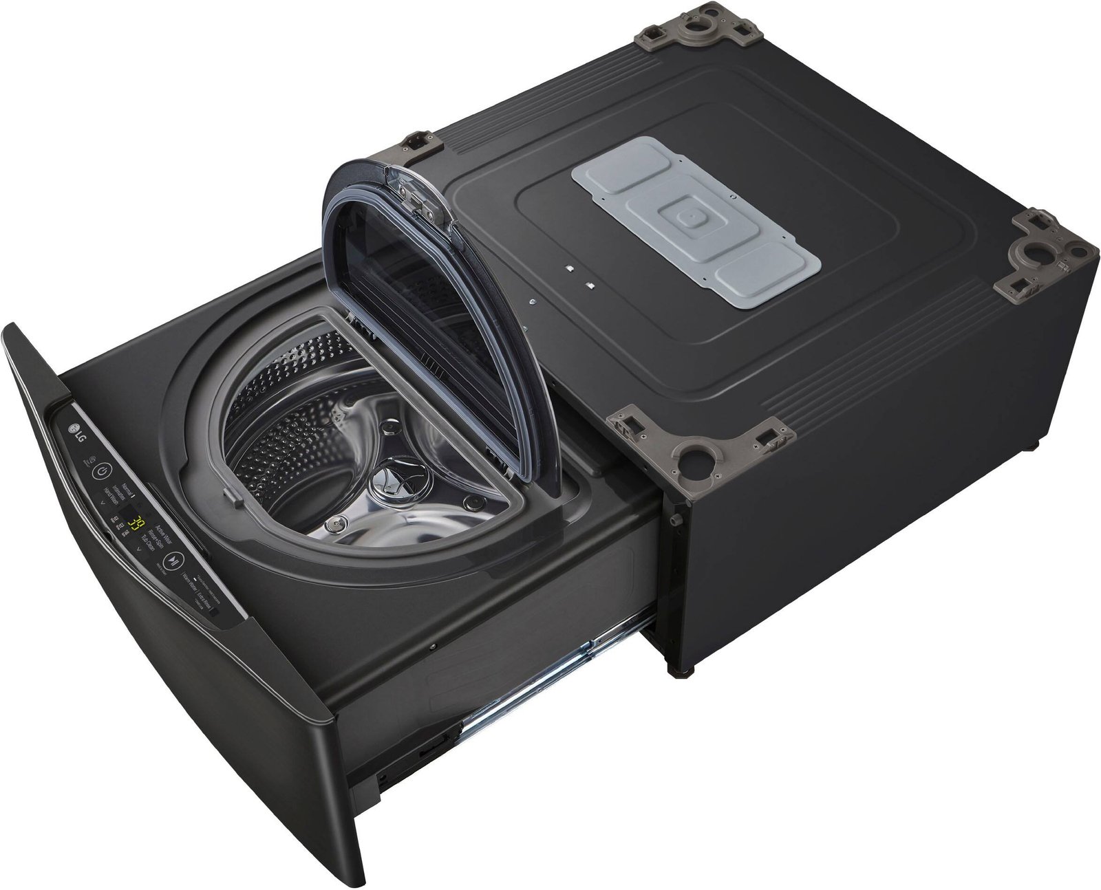 LG - SideKick 1.0 Cu. Ft. High-Efficiency Pedestal Washer with 3-Motion Technology - Black Steel - Image 6