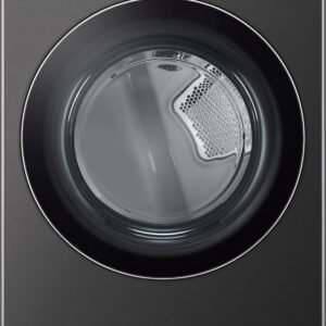 LG - 7.4 Cu. Ft. Stackable Smart Gas Dryer with TurboSteam - Black Steel