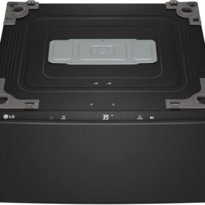 LG - SideKick 1.0 Cu. Ft. High-Efficiency Smart Pedestal Washer - Black Steel