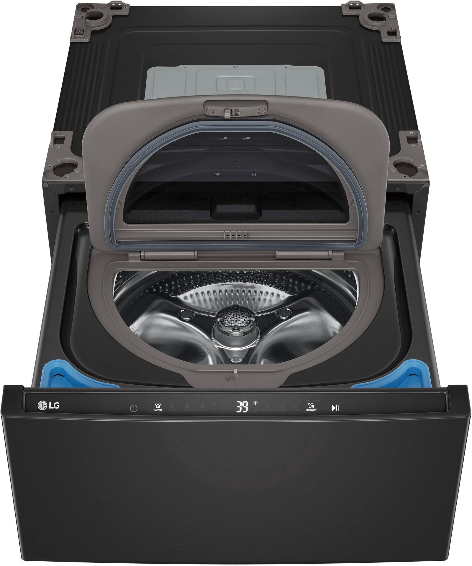 LG - SideKick 1.0 Cu. Ft. High-Efficiency Smart Pedestal Washer - Black Steel - Image 6