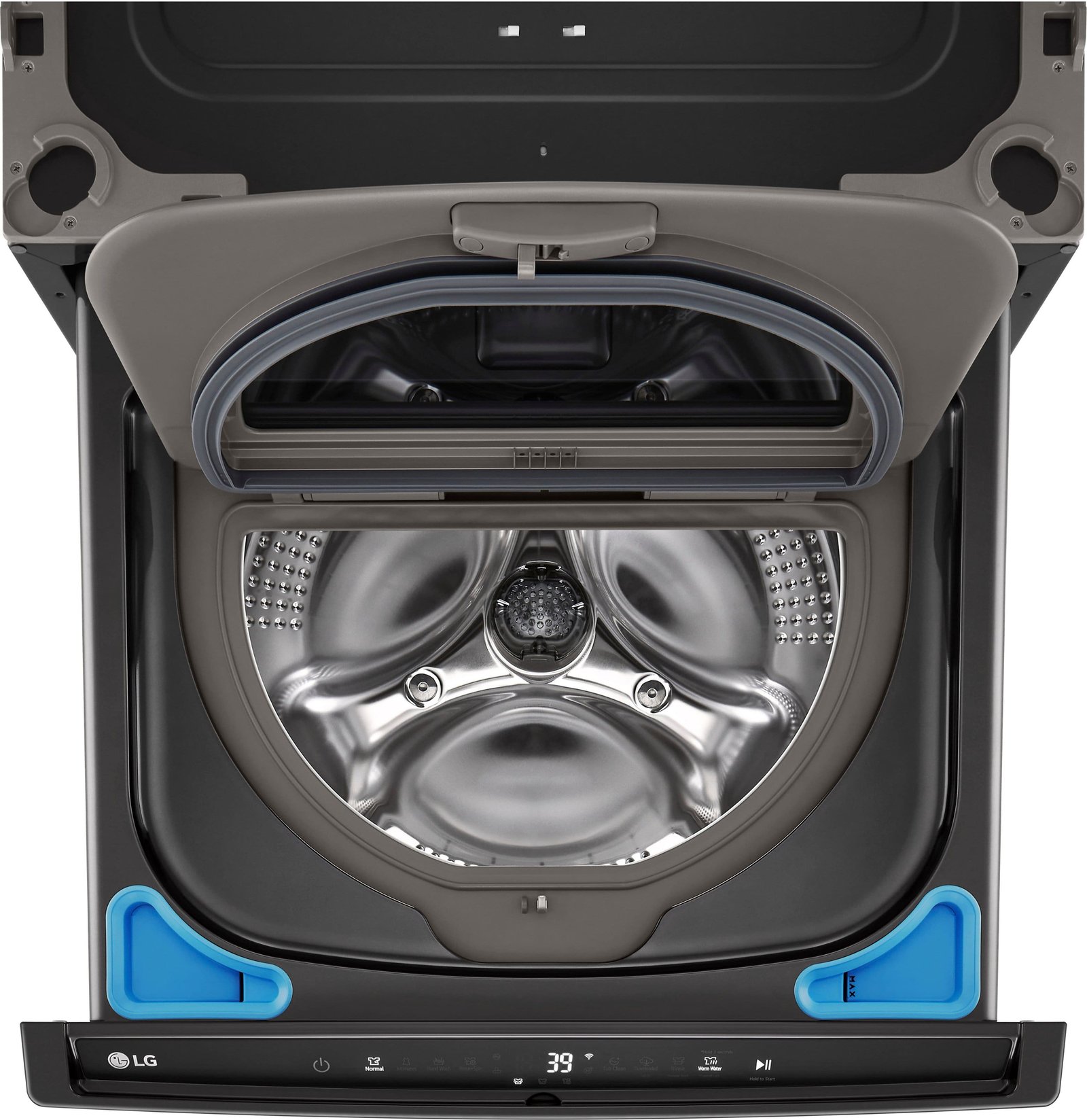 LG - SideKick 1.0 Cu. Ft. High-Efficiency Smart Pedestal Washer - Black Steel - Image 7