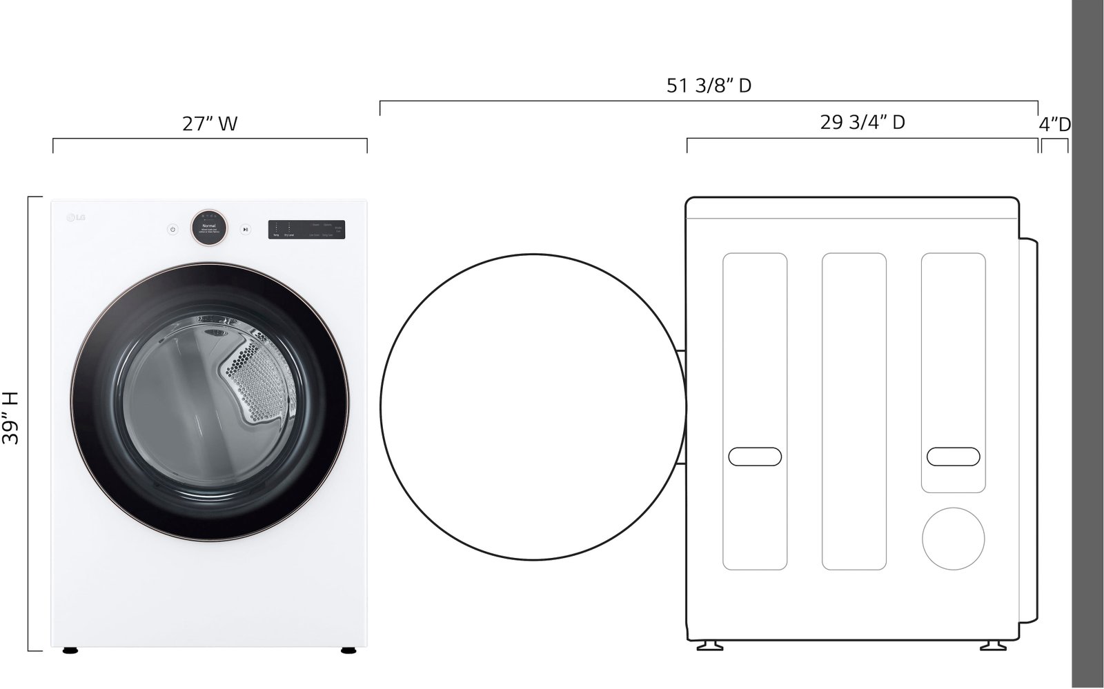 LG - 7.4 Cu. Ft. Stackable Smart Electric Dryer with Steam and Sensor Dry - White - Image 3