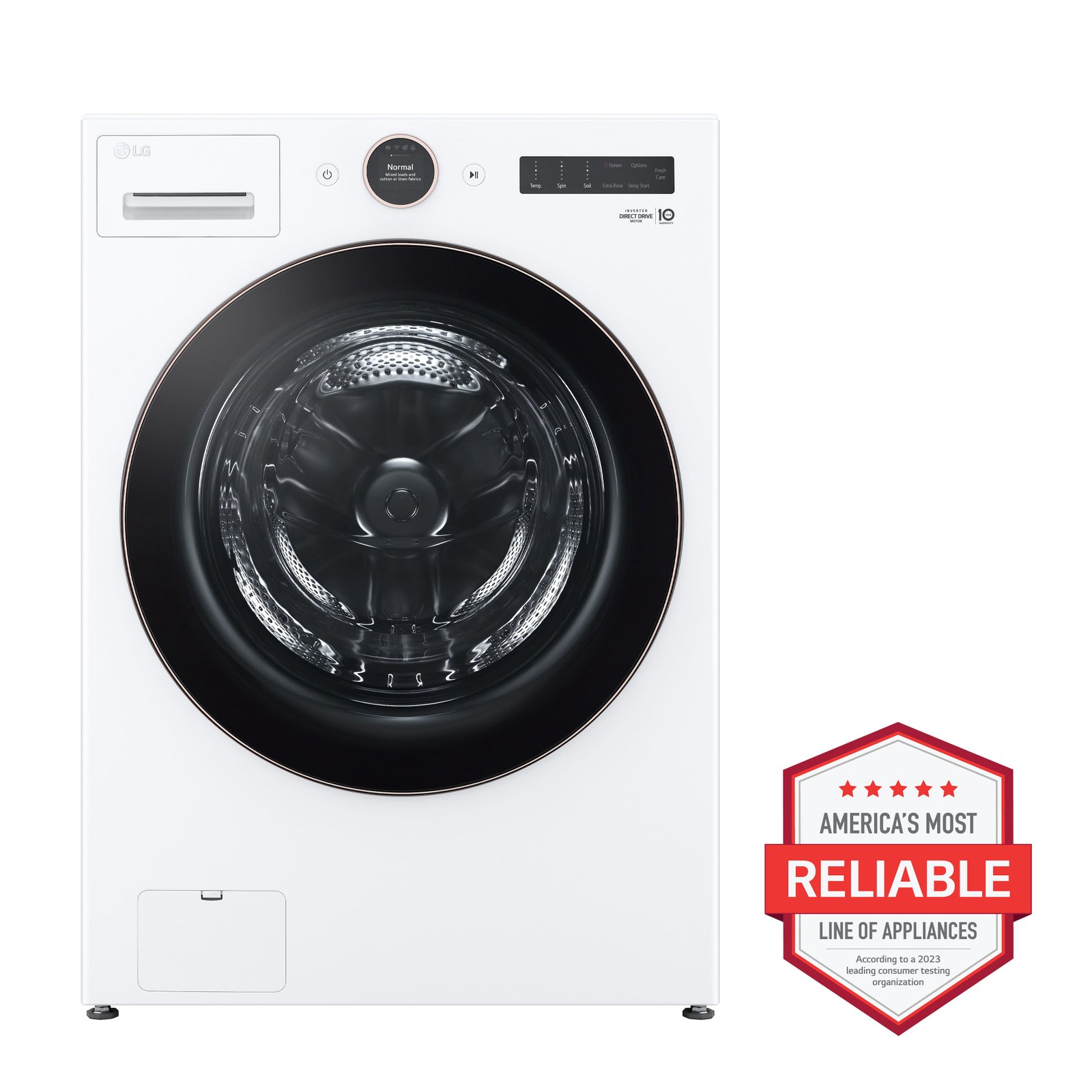 LG - 7.4 Cu. Ft. Stackable Smart Electric Dryer with Steam and Sensor Dry - White - Image 5