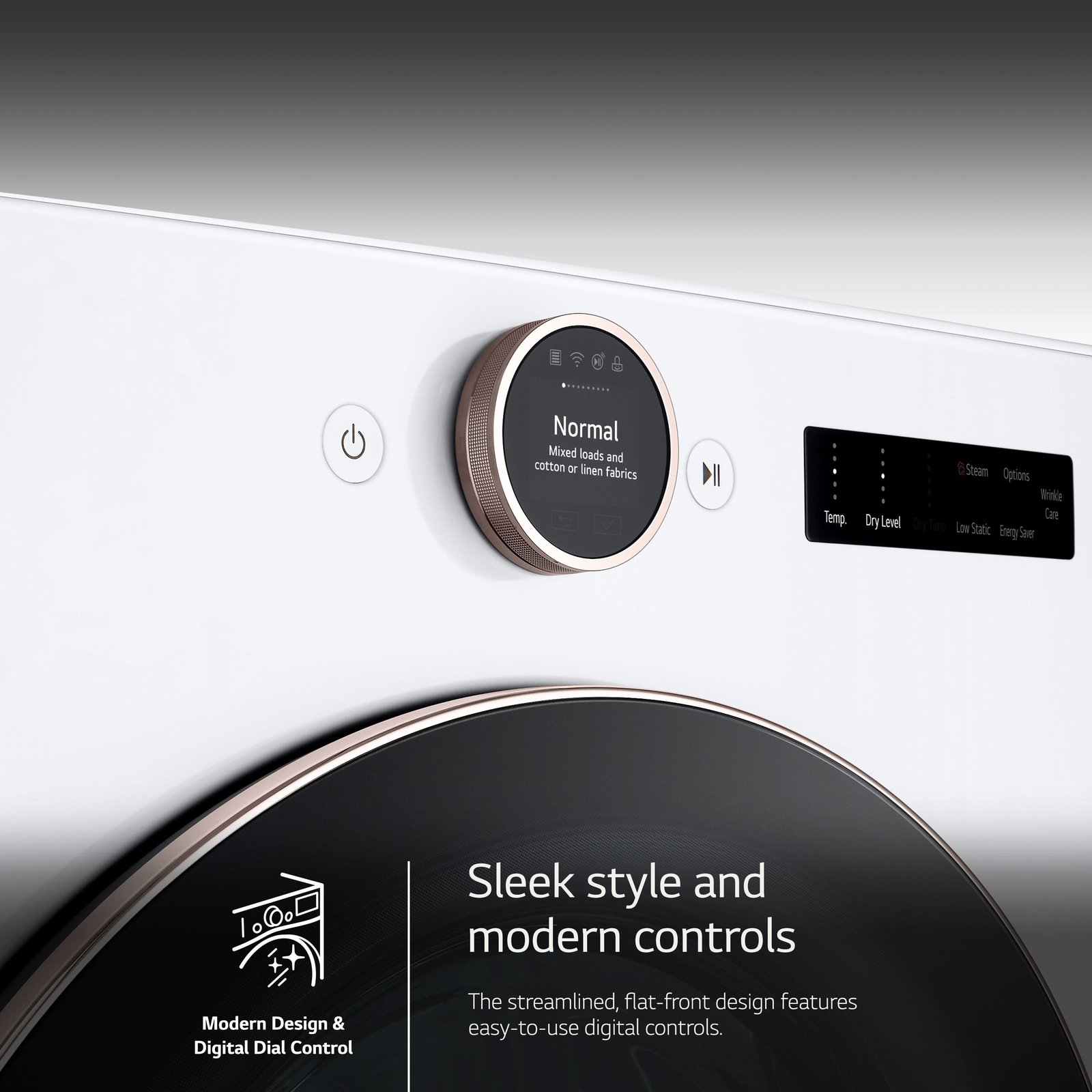 LG - 7.4 Cu. Ft. Stackable Smart Electric Dryer with Steam and Sensor Dry - White - Image 6