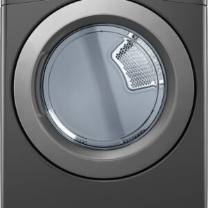 LG - 7.4 Cu. Ft. Stackable Electric Dryer with Wrinkle Care - Middle Black