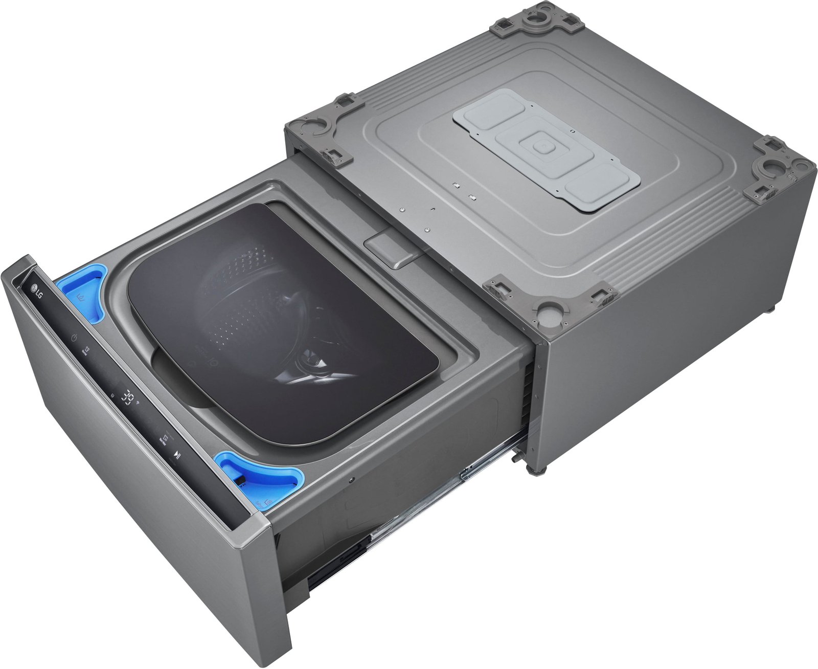 LG - SideKick 1.0 Cu. Ft. High-Efficiency Smart Pedestal Washer - Graphite Steel - Image 4