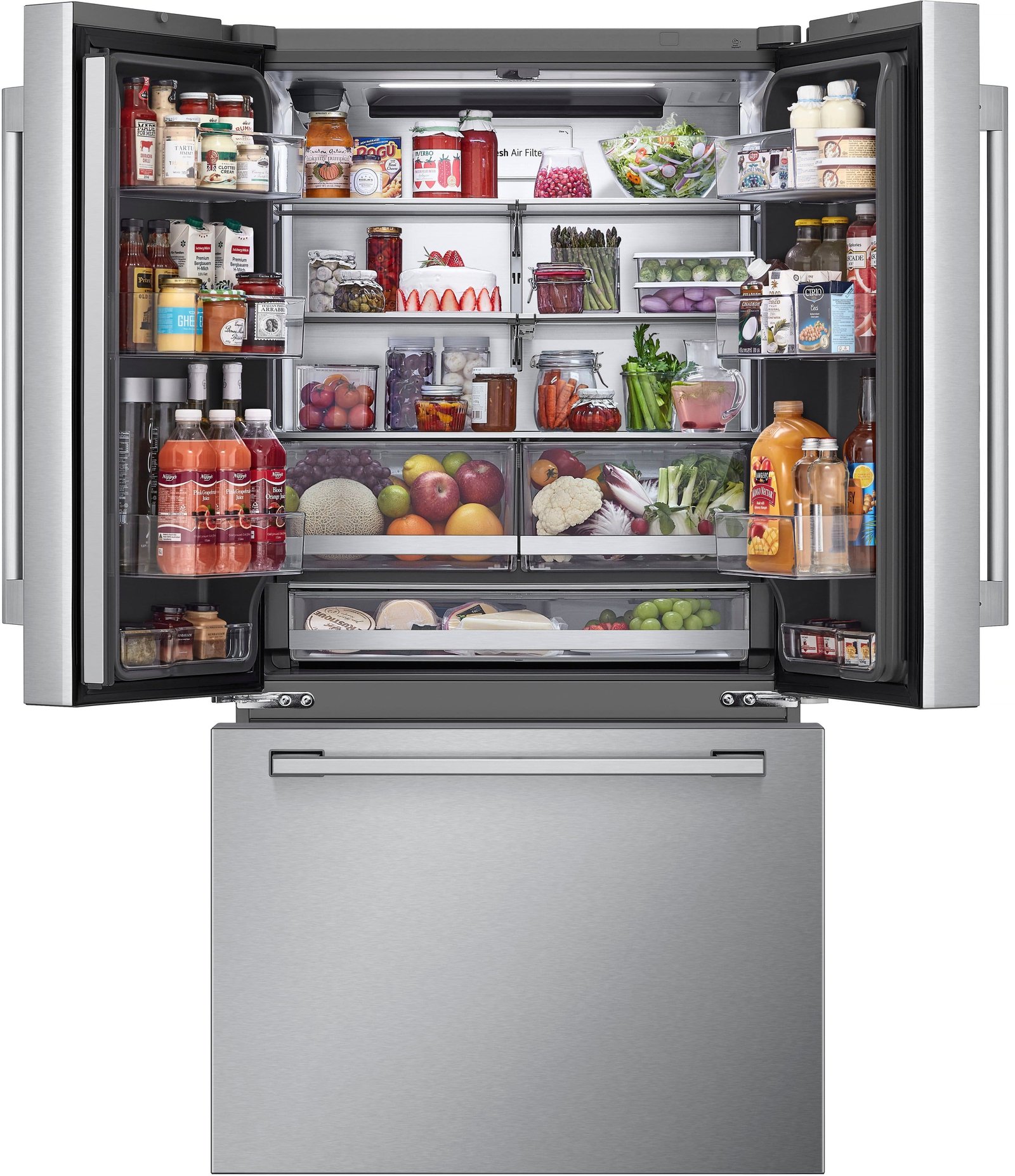 LG - STUDIO 36-in Wide Counter-Depth MAX 26.5 Cu. Ft. French Door Smart Refrigerator with Internal Water Dispenser - Stainless Steel - Image 7