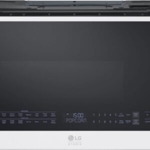 LG - STUDIO 1.7 Cu. Ft. Convection Over-the-Range Microwave with Sensor Cooking and Air Fry - Essence White