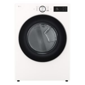 LG - 7.4 Cu. Ft. Stackable Smart Electric Dryer with Steam and AI Sensor Dry - Alpine White