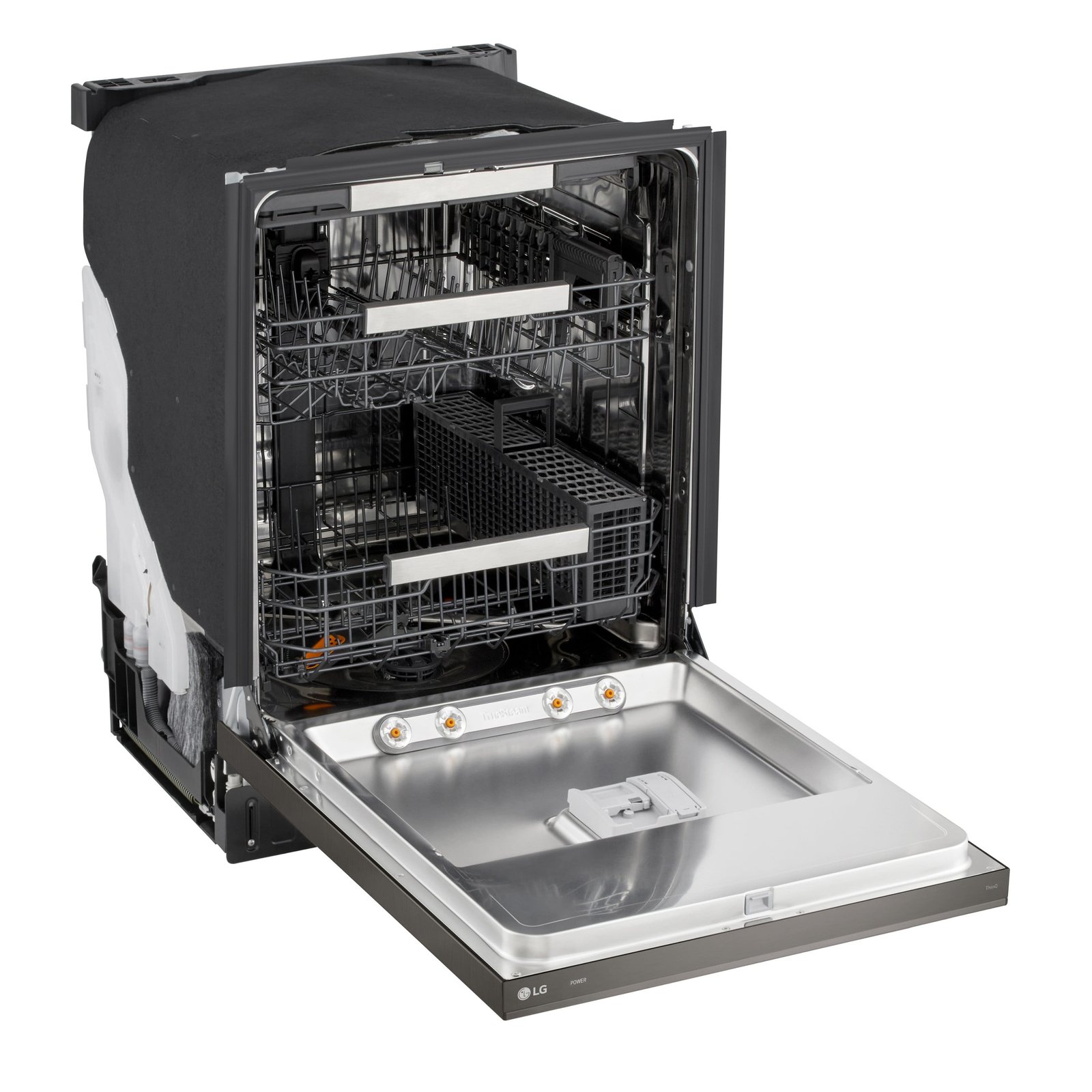LG - FlushFit 24-in Top Control Smart Built-In Stainless Steel Tub Dishwasher with 3rd Rack, 1 Hour Wash and Dry, 42dBA - Black Stainless Steel - Image 2