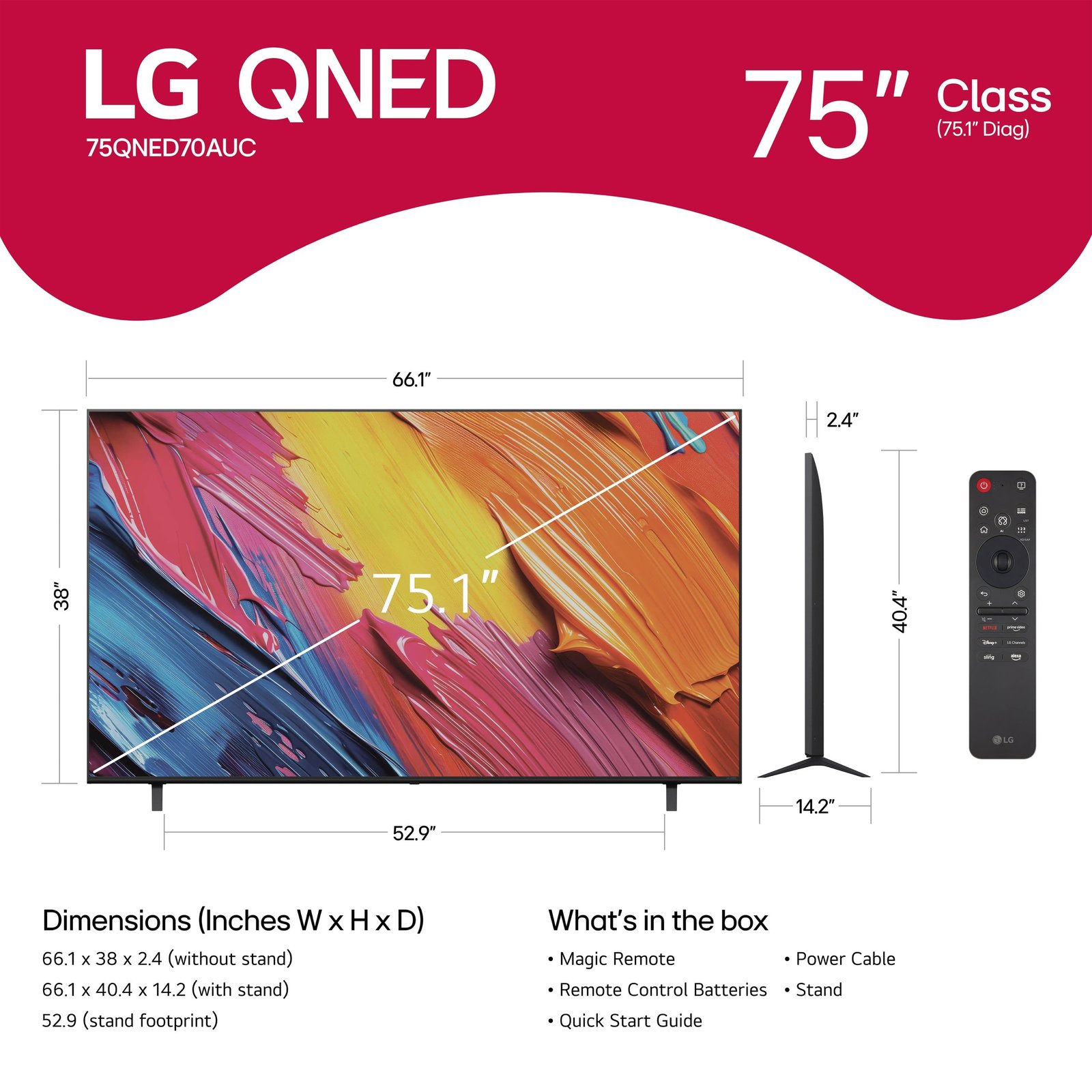 LG - 75" Class 70A Series QNED AI 4K UHD Smart webOS TV - Image 4