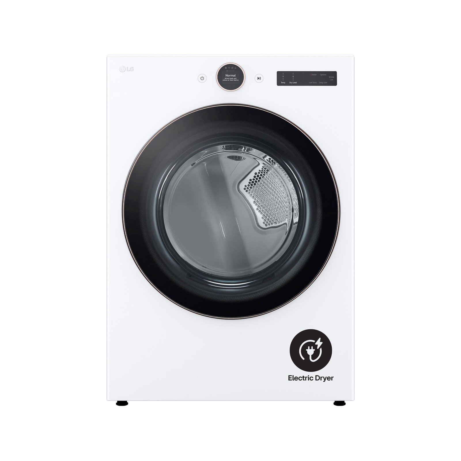 LG - 7.4 Cu. Ft. Stackable Smart Electric Dryer with Steam and Sensor Dry - White - Image 2