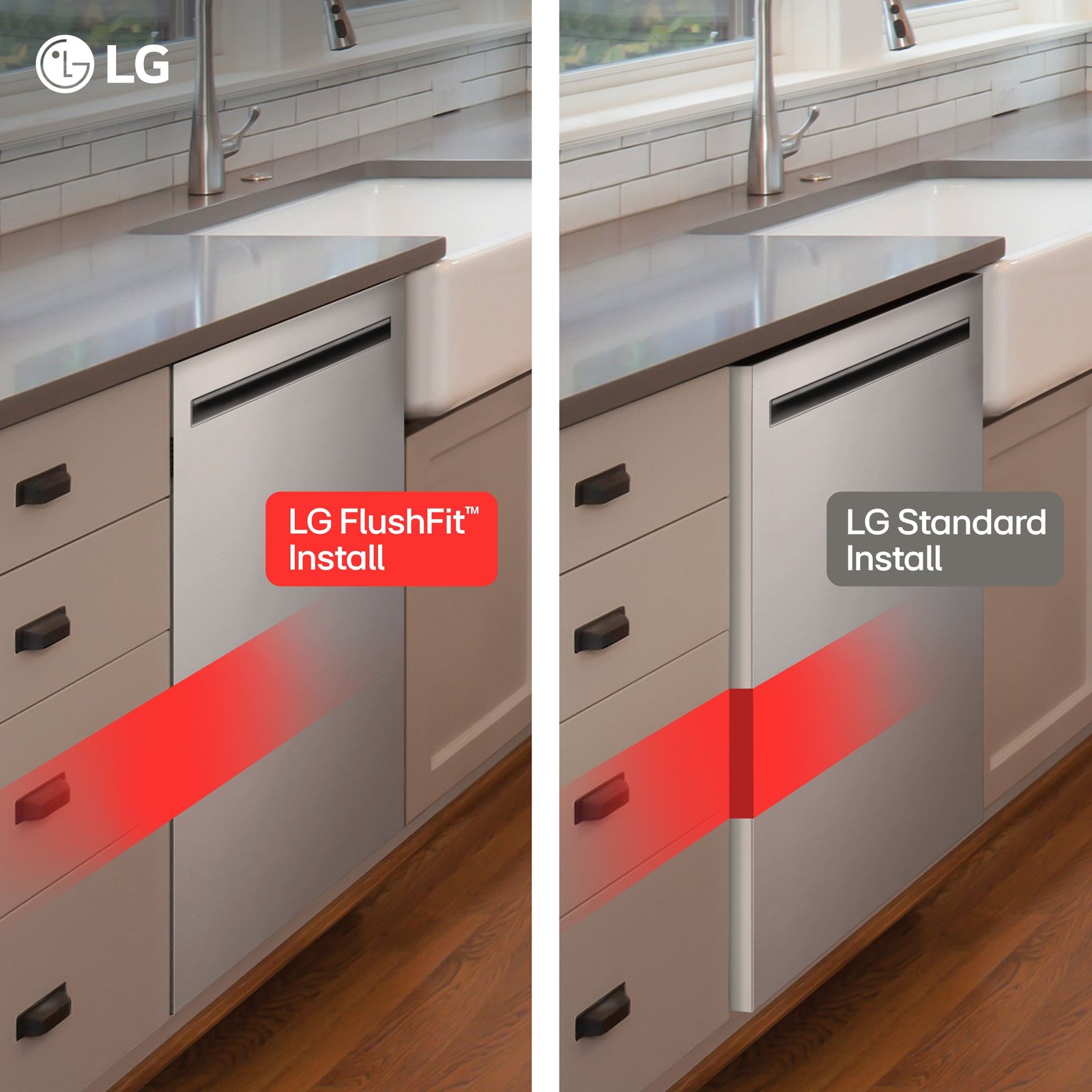 LG - FlushFit 24" Top Control Smart Built-In Stainless Steel Tub Dishwasher with 3rd Rack, 1 Hour Wash & Dry Cycle and 42dBA - Stainless Steel - Image 3