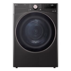 LG - 7.8 Cu. Ft. Stackable Smart Electric Dryer with Dual Inverter HeatPump Technology - Black Steel