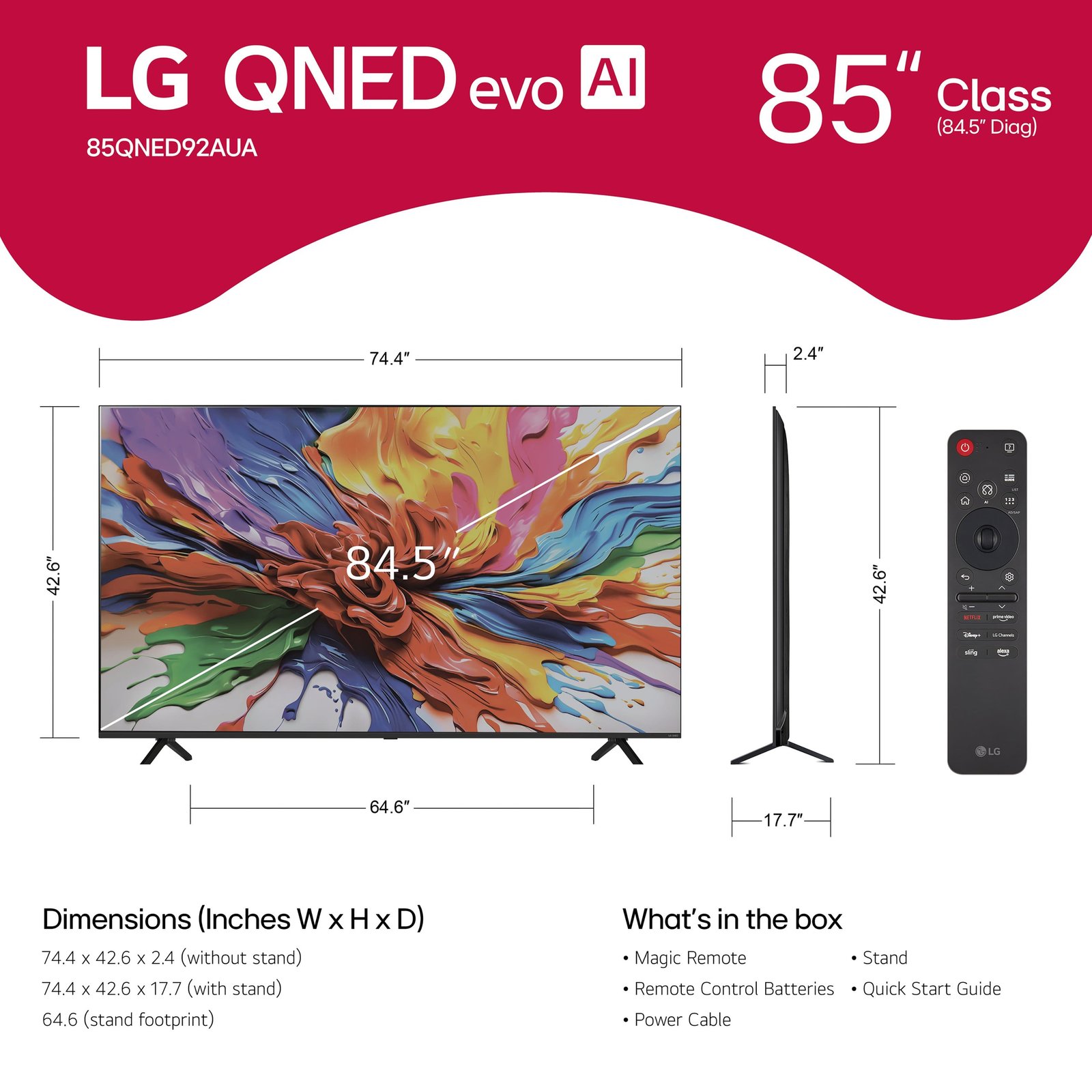 LG - 85" Class 92A Series QNED evo AI MiniLED 4K UHD Smart webOS TV (2025) - Image 4