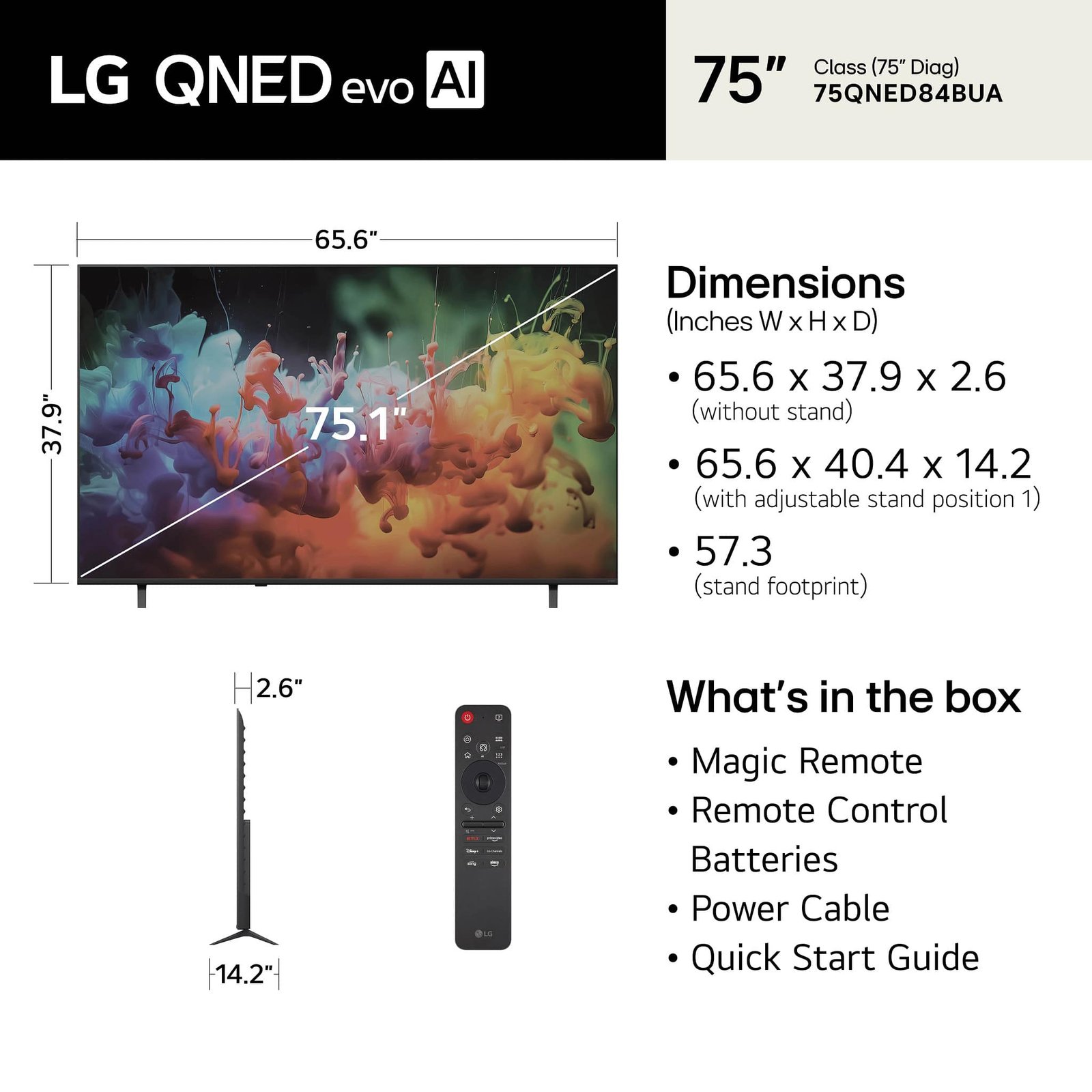 LG - 75" Class 84B Series QNED evo AI Mini LED 4K Smart webOS TV (2026) - Image 3