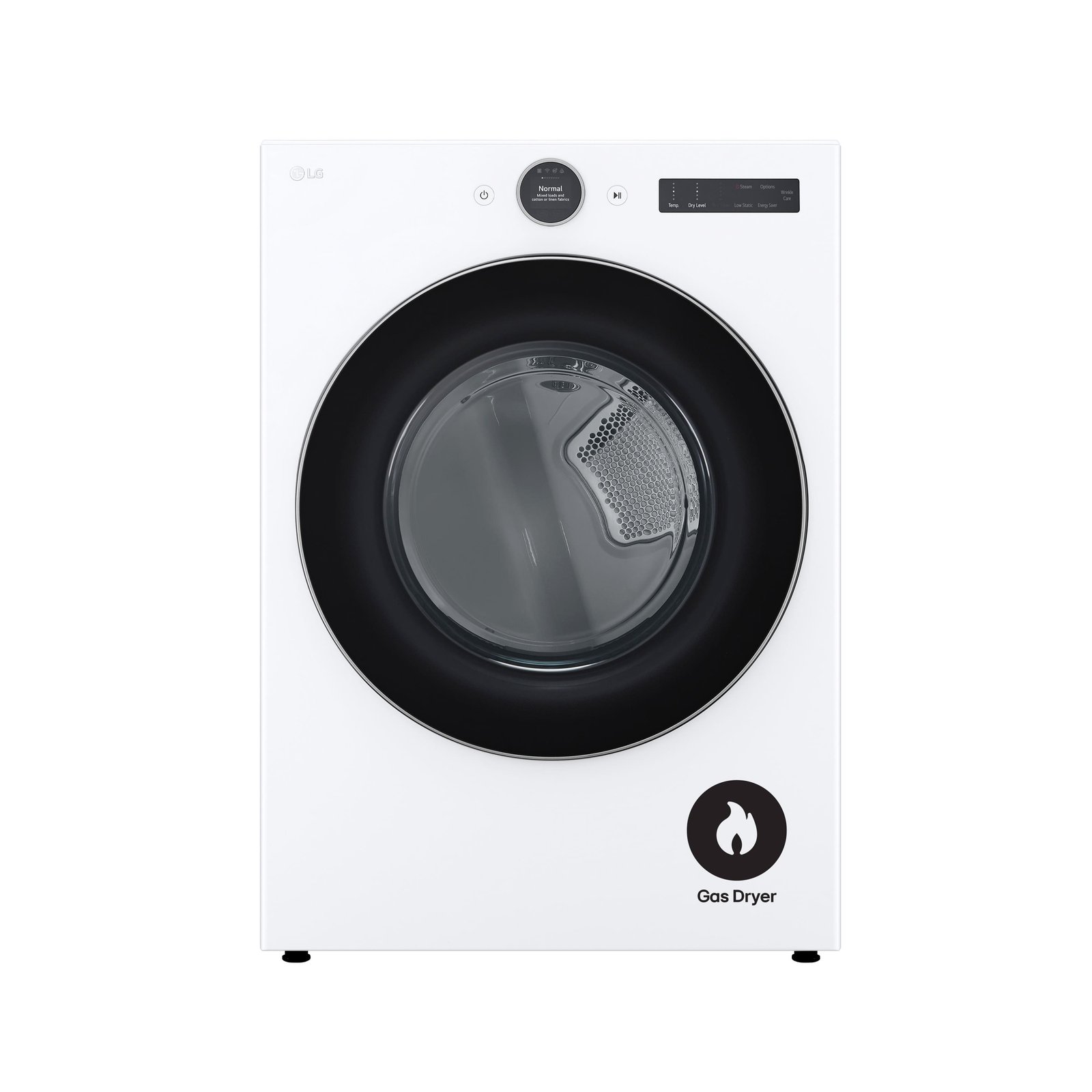 LG - 7.4 Cu. Ft. Stackable Smart Gas Dryer with Steam and Sensor Dry - White - Image 2