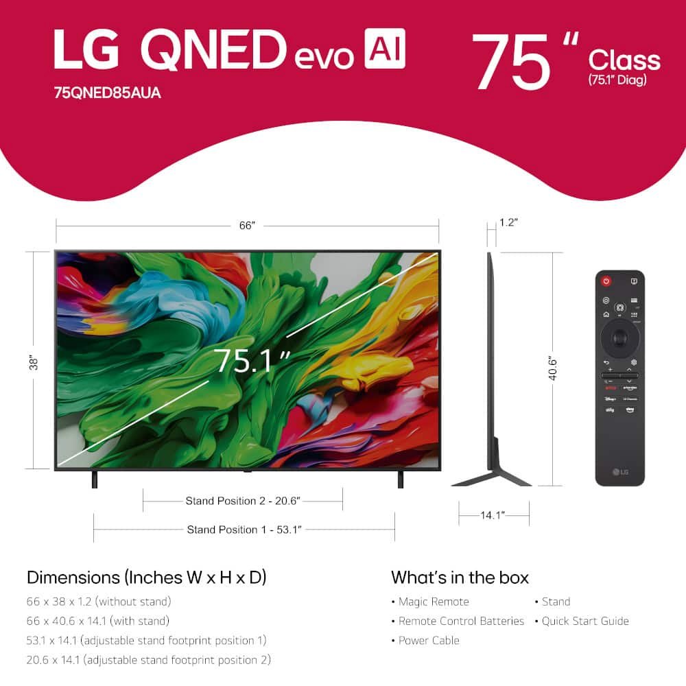 LG - 75" Class 85A Series QNED evo AI MiniLED 4K UHD Smart webOS TV (2025) - Image 4