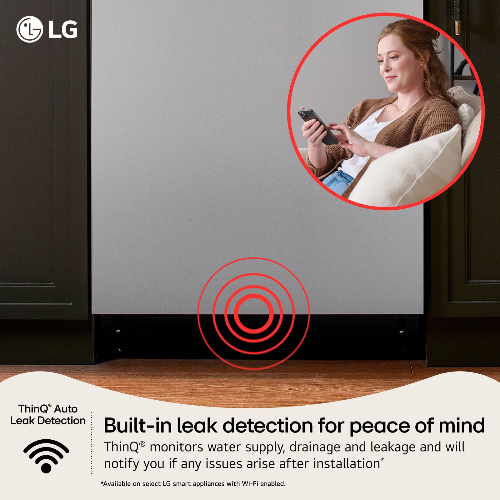 LG - FlushFit 24-in Top Control Smart Built-In Stainless Steel Tub Dishwasher with 3rd Rack, 1 Hour Wash and Dry, 44dBA - Stainless Steel - Image 5