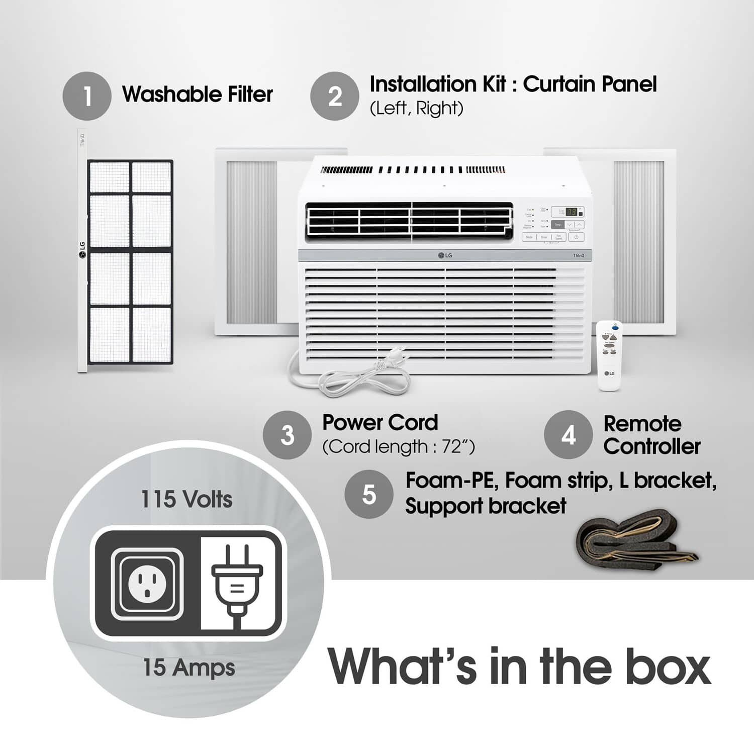 LG - 700 Sq. Ft. 14,000 BTU Smart Window Air Conditioner - White - Image 2