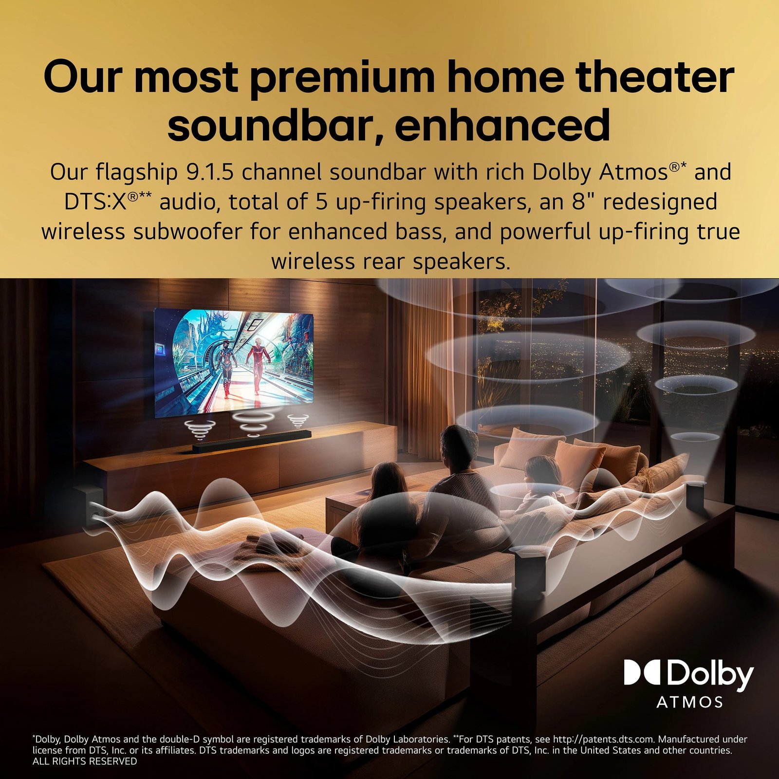 LG - 9.1.5-Channel S95AR Home Theater Soundbar with Wireless Subwoofer and Rear Speakers, Dolby Atmos, WOW Orchestra - Black - Image 4