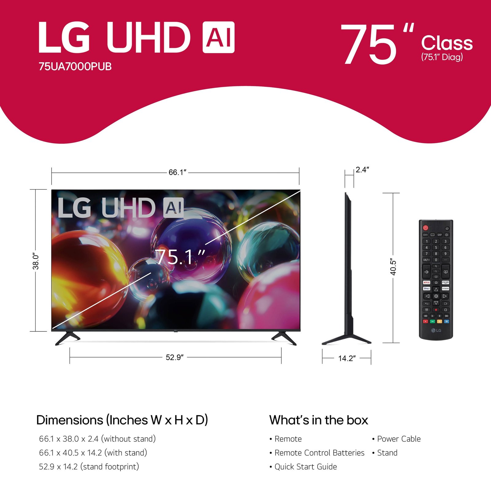 LG - 75” Class UA7000 Series LED AI 4K UHD Smart webOS TV (2025) - Image 5