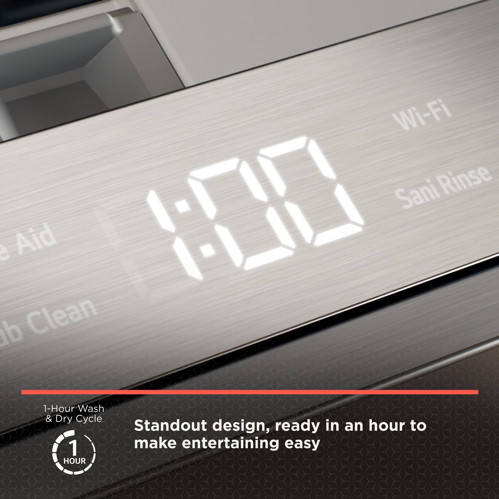 LG - STUDIO FlushFit 24-in Top Control Smart Built-In Stainless Steel Tub Dishwasher w/3rd Rack, 1 Hour Wash and Dry, 39dBA - Stainless Steel - Image 4